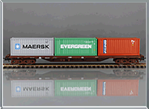 Vagón plataforma contenedores Tipo Rs MMQ - Renfe